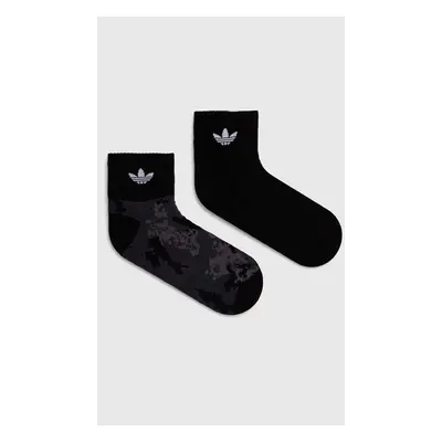 Ponožky adidas Originals 2-pack černá barva, IU0186