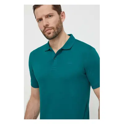 Bavlněné polo tričko Calvin Klein zelená barva, K10K111657