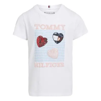 Dětské bavlněné tričko Tommy Hilfiger bílá barva