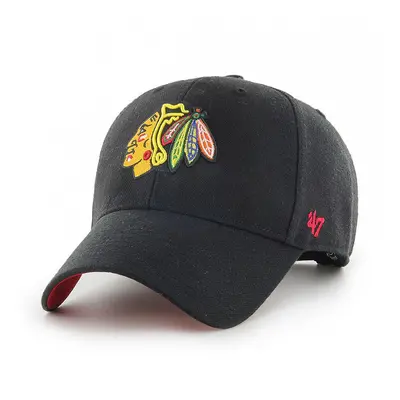 Čepice 47brand NHL Chicago Blackhawks černá barva, s aplikací, H-BLPMS04WBP-BKA