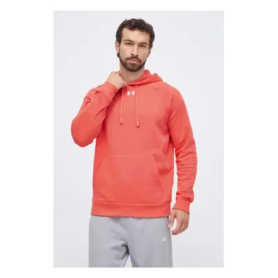 Mikina Under Armour pánská, oranžová barva, s kapucí, hladká, 1379757