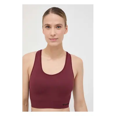 Sportovní podprsenka Hummel Tif hmlTIF SEAMLESS SPORTS TOP vínová barva, 210490