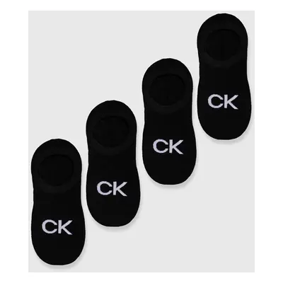 Ponožky Calvin Klein 4-pack dámské, černá barva, 701220509