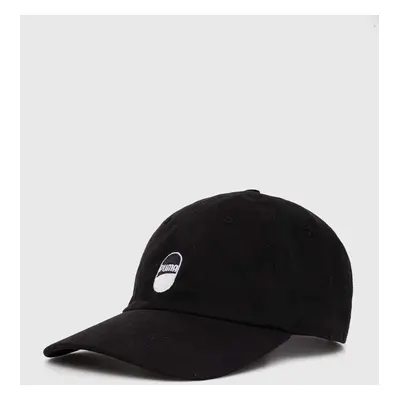 Bavlněná baseballová čepice Puma Downtown Low Curve Cap černá barva, s aplikací, 25312