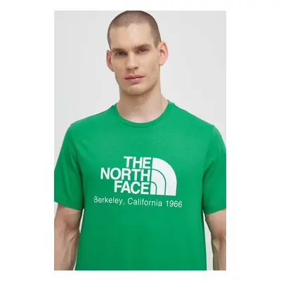 Bavlněné tričko The North Face M Berkeley California S/S Tee zelená barva, s potiskem, NF0A87U5P