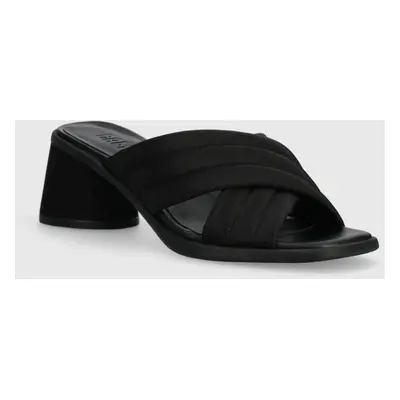 Pantofle Camper Kiara Sandal dámské, černá barva, na podpatku, K201540.004