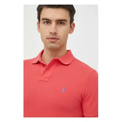 Bavlněné polo tričko Ralph Lauren červená barva, 710536856