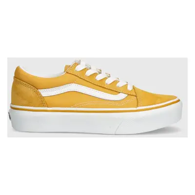 Dětské tenisky Vans Old Skool Platform žlutá barva