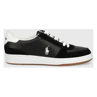 Kožené sneakers boty Polo Ralph Lauren Polo Crt černá barva