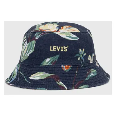 Bavlněná čepice Levi's tmavomodrá barva