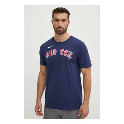 Bavlněné tričko Nike Boston Red Sox tmavomodrá barva, s potiskem