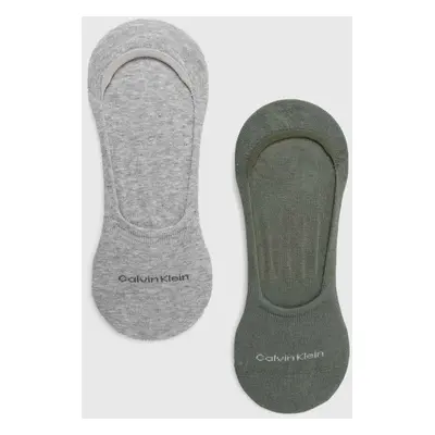 Ponožky Calvin Klein 2-pack pánské, zelená barva, 701218708