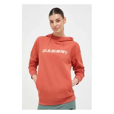 Mikina Mammut ML Hoody Logo dámská, růžová barva, s kapucí, s aplikací