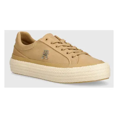 Tenisky Tommy Hilfiger VULC dámské, béžová barva, FW0FW07673