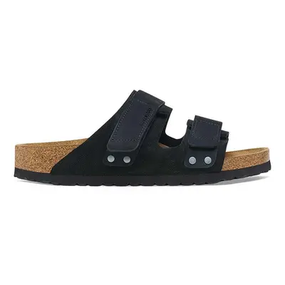 Semišové pantofle Birkenstock Uji pánské, černá barva, 1024810