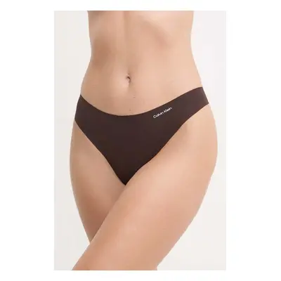 Tanga Calvin Klein Underwear hnědá barva, 0000D3428E