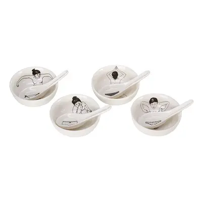 Sada misek se lžícemi Pols Potten Undressed Bowls 200 ml 4-pack