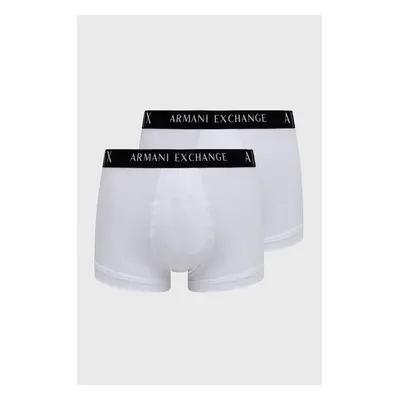 Boxerky Armani Exchange (2-pak) pánské, bílá barva