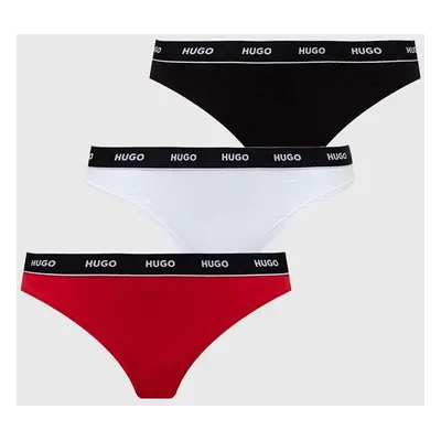 Tanga HUGO 3-pack červená barva, 50480150