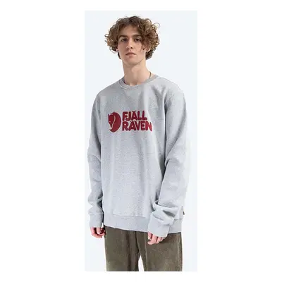 Bavlněná mikina Fjallraven Logo Sweater pánská, šedá barva, s aplikací, F84142