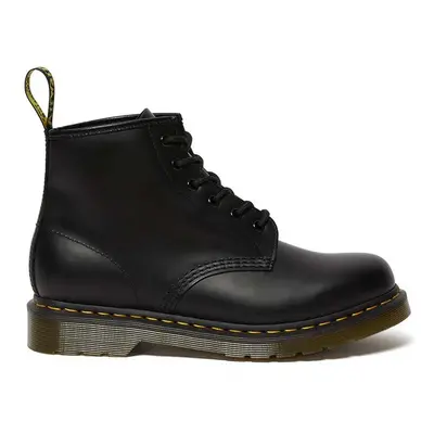 Kožené workery Dr. Martens 101 Yellow Stitch dámské, černá barva, na plochém podpatku, 26230001