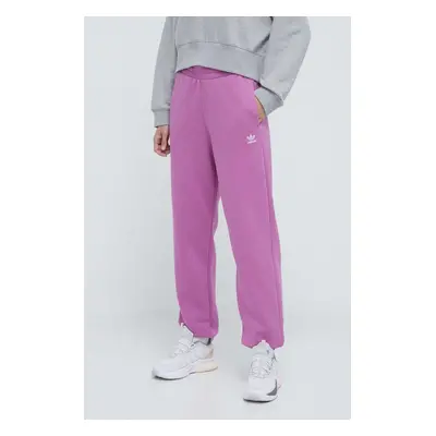 Tepláky adidas Originals Essentials Fleece Joggers růžová barva, hladké, IR5964