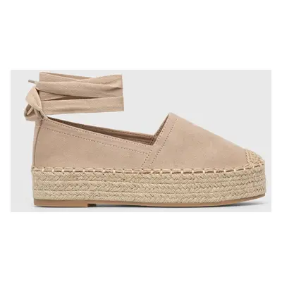 Espadrilky Answear Lab béžová barva, na platformě