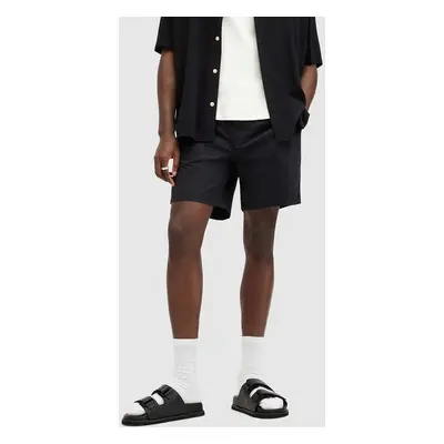 Plavkové šortky AllSaints WARDEN SWIMSHORT pánské, černá barva, M011WA