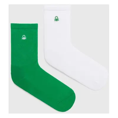 Dětské ponožky United Colors of Benetton 2-pack zelená barva