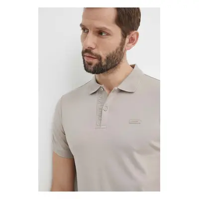 Bavlněné polo tričko Calvin Klein šedá barva, K10K112473