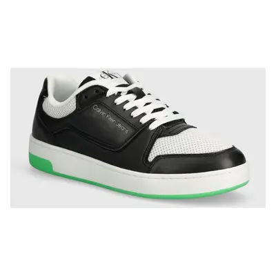 Sneakers boty Calvin Klein Jeans BASKET CUPSOLE LOW MIX IN MET černá barva, YM0YM00922