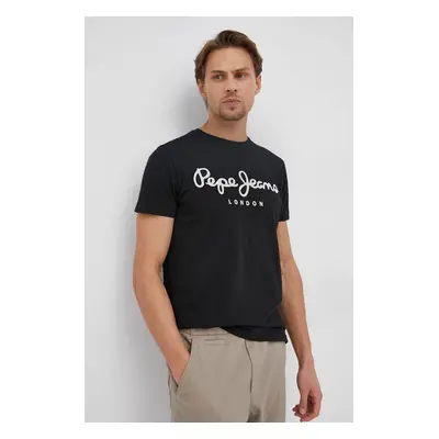 Tričko Pepe Jeans Original pánské, černá barva, s potiskem