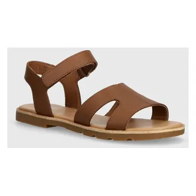 Kožené sandály Sorel ELLA III ANKLE STRAP dámské, hnědá barva, 2076821242