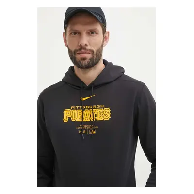 Mikina Nike Pittsburgh Pirates pánská, černá barva, s kapucí, s potiskem