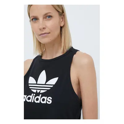 Top adidas Originals Trefoil Tank dámský, černá barva, IU0067