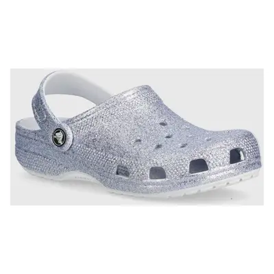 Dětské pantofle Crocs Classic Glitter Clog fialová barva