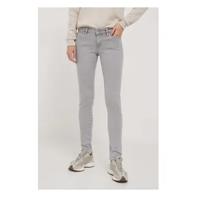 Džíny Pepe Jeans SKINNY JEANS LW dámské, šedá barva, PL204583UH1