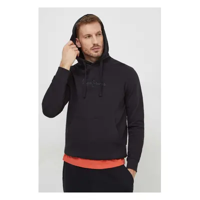 Mikina Pepe Jeans JOE HOODIE pánská, černá barva, s kapucí, melanžová, PM582573