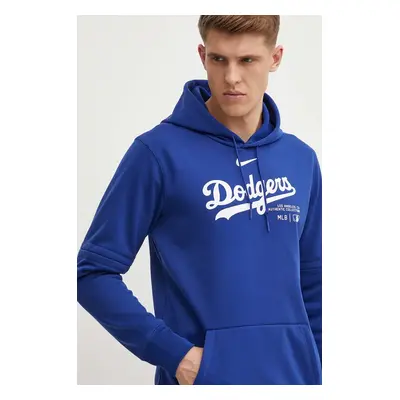 Mikina Nike Los Angeles Dodgers pánská, fialová barva, s kapucí, s potiskem