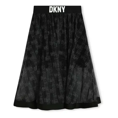 Dětská sukně Dkny černá barva, midi, áčková