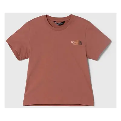 Dětské bavlněné tričko The North Face RELAXED GRAPHIC TEE 2 hnědá barva