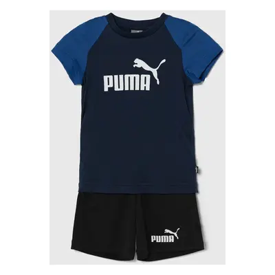 Dětská souprava Puma Short Polyester Set B tmavomodrá barva