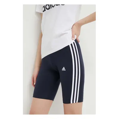 Kraťasy adidas dámské, tmavomodrá barva, s aplikací, medium waist, HF5955