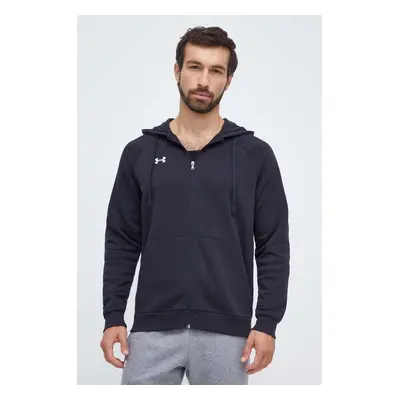 Mikina Under Armour pánská, černá barva, s kapucí, hladká, 1379767