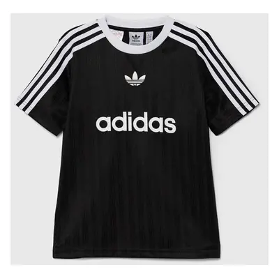 Dětské tričko adidas Originals černá barva, s potiskem