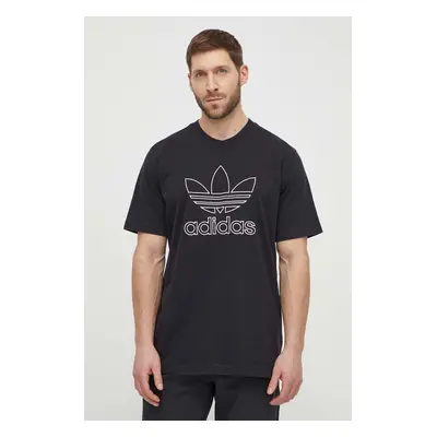 Bavlněné tričko adidas Originals Trefoil Tee černá barva, s potiskem, IU2347