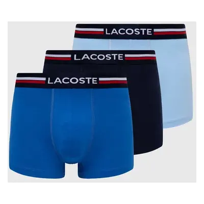 Boxerky Lacoste 3-pack pánské, šedá barva