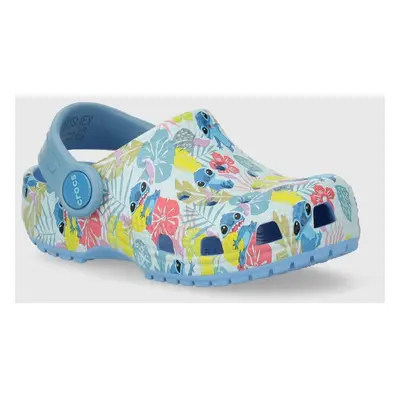 Dětské pantofle Crocs STITCH CLASSIC CLOG tyrkysová barva