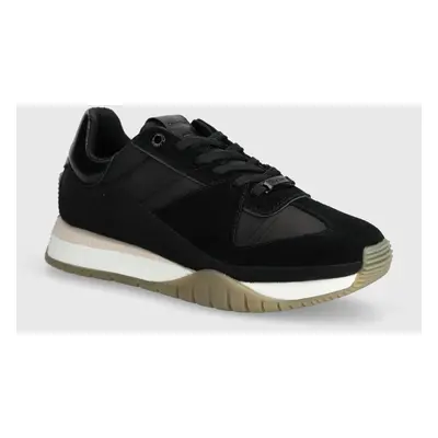 Sneakers boty Calvin Klein RUNNER LACE UP LTH/NYLON černá barva, HW0HW02130