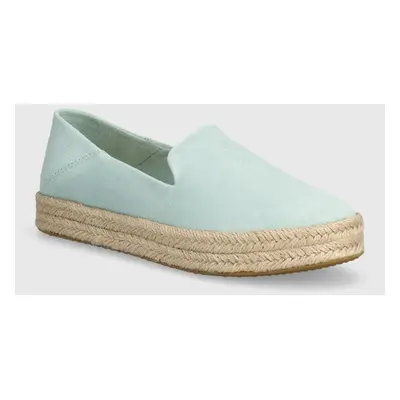 Semišové espadrilky Toms Carolina tyrkysová barva, 10020686